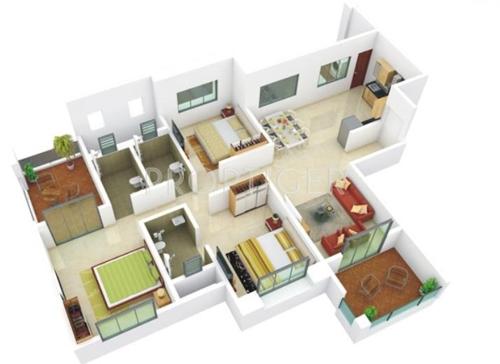 SLP Jubilee Park (3BHK+3T (1,300 sq ft) 1300 sq ft)