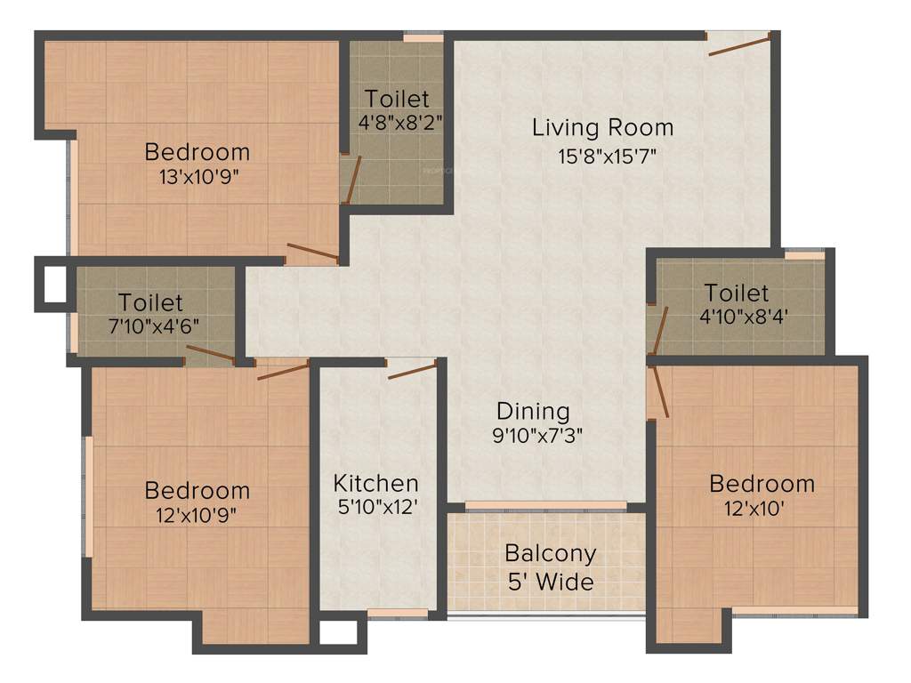 Webstar Sapphire Residency (3BHK+3T (1,438 sq ft) 1438 sq ft)