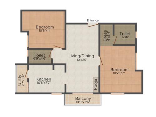 Pushkar Arul Arcade (2BHK+2T (1,050 sq ft) + Pooja Room 1050 sq ft)