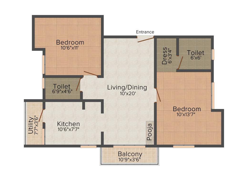 Pushkar Arul Arcade (2BHK+2T (1,050 sq ft) + Pooja Room 1050 sq ft)