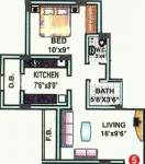 Floor Plan (1BHK+1T (635 sq ft) 635 sq ft) Tirupati Construction Poonam Orbit Floor Plan (1BHK+1T (635 sq ft) 635 sq ft)