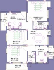 Pushkar Parameshwar (3BHK+2T (1,235 sq ft) + Pooja Room 1235 sq ft)