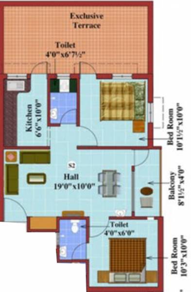 A P Sai Krupa Residency (2BHK+2T (810 sq ft) 810 sq ft)