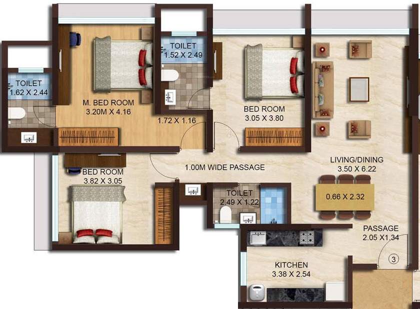 ACME Boulevard (3BHK+3T (1,568 sq ft) 1568 sq ft)