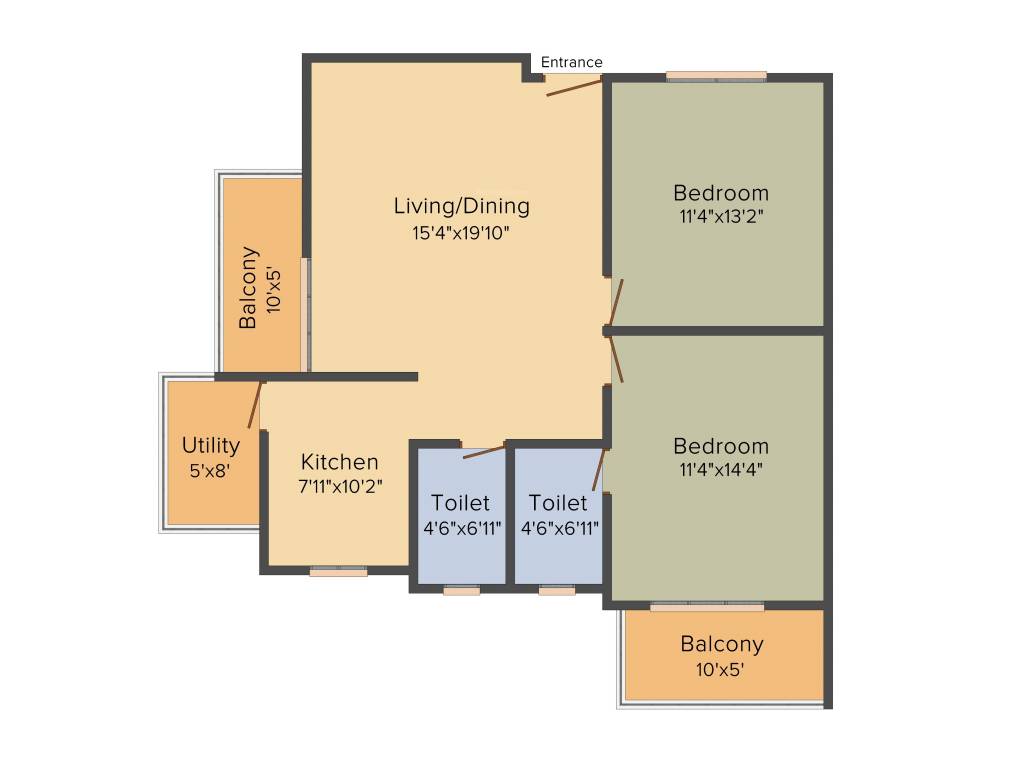 Man Alpine Square (2BHK+2T (1,235 sq ft) 1235 sq ft)