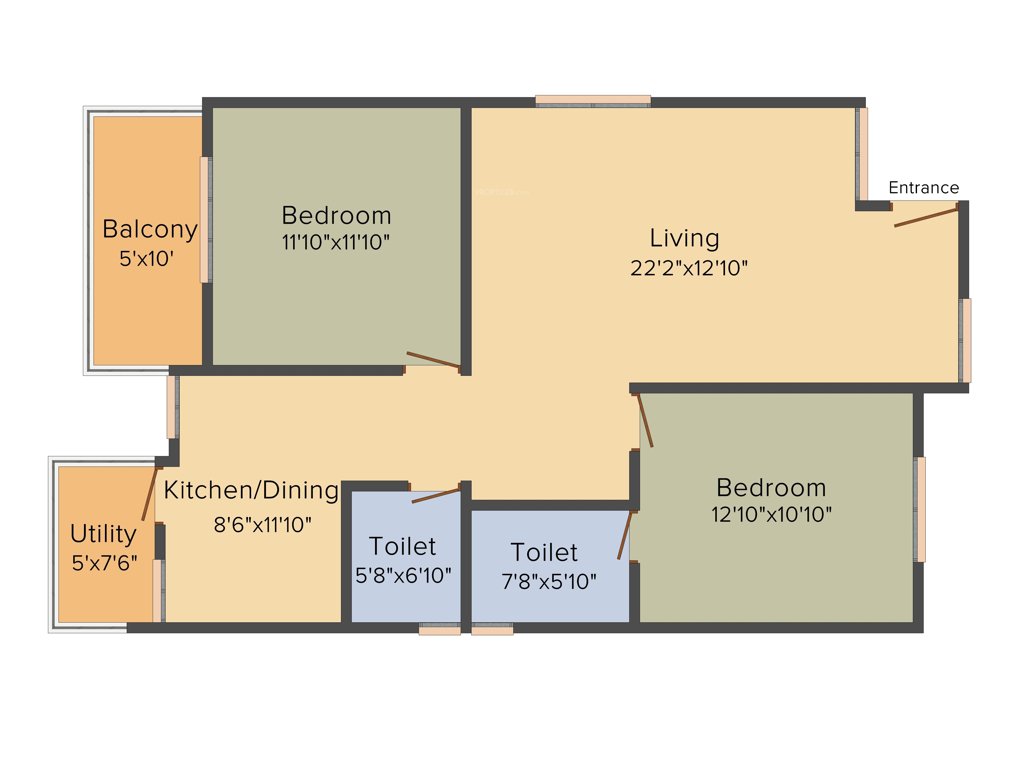 Man Alpine Square (2BHK+2T (1,242 sq ft) 1242 sq ft)