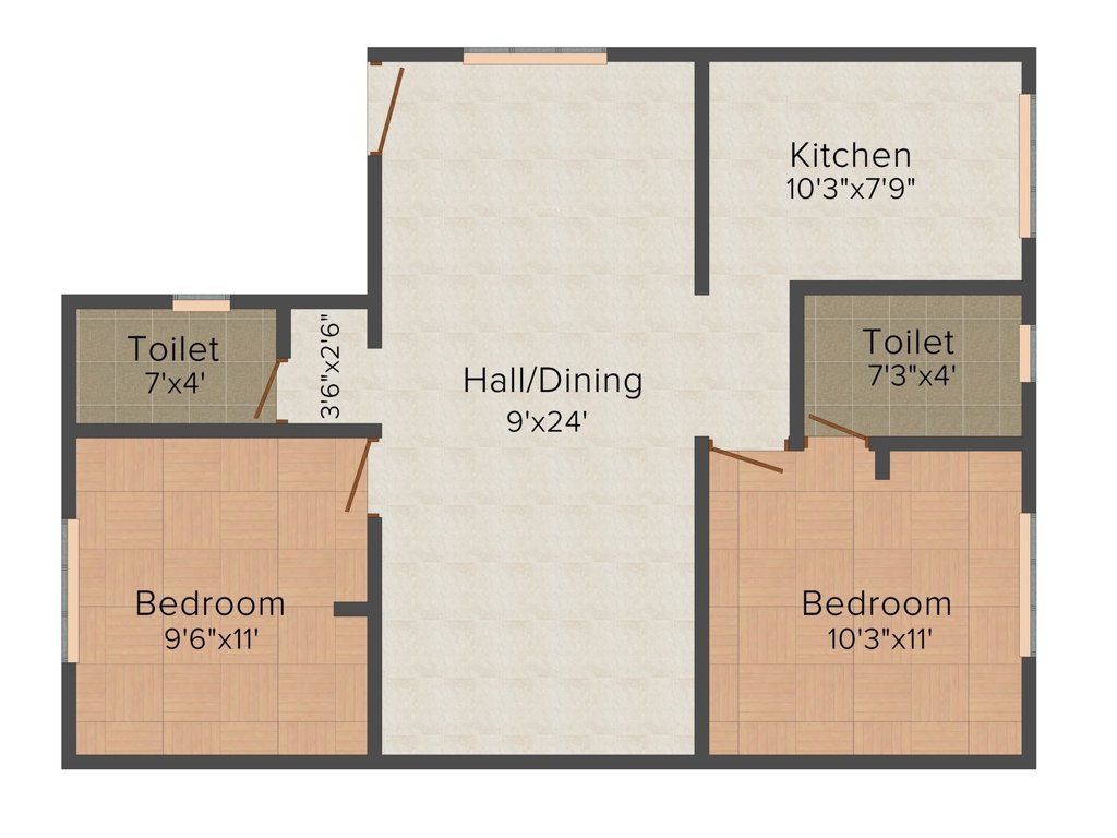 Sumathi Metro Square (2BHK+2T (795 sq ft) 795 sq ft)