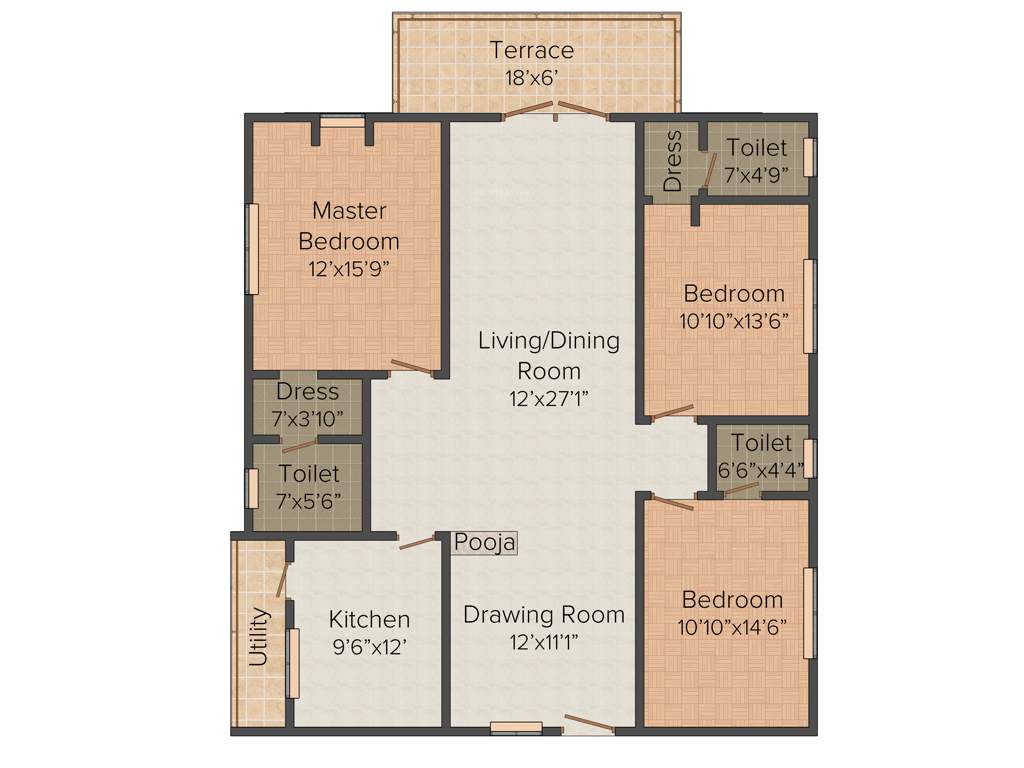 Prime Legend (3BHK+3T (1,958 sq ft) 1958 sq ft)