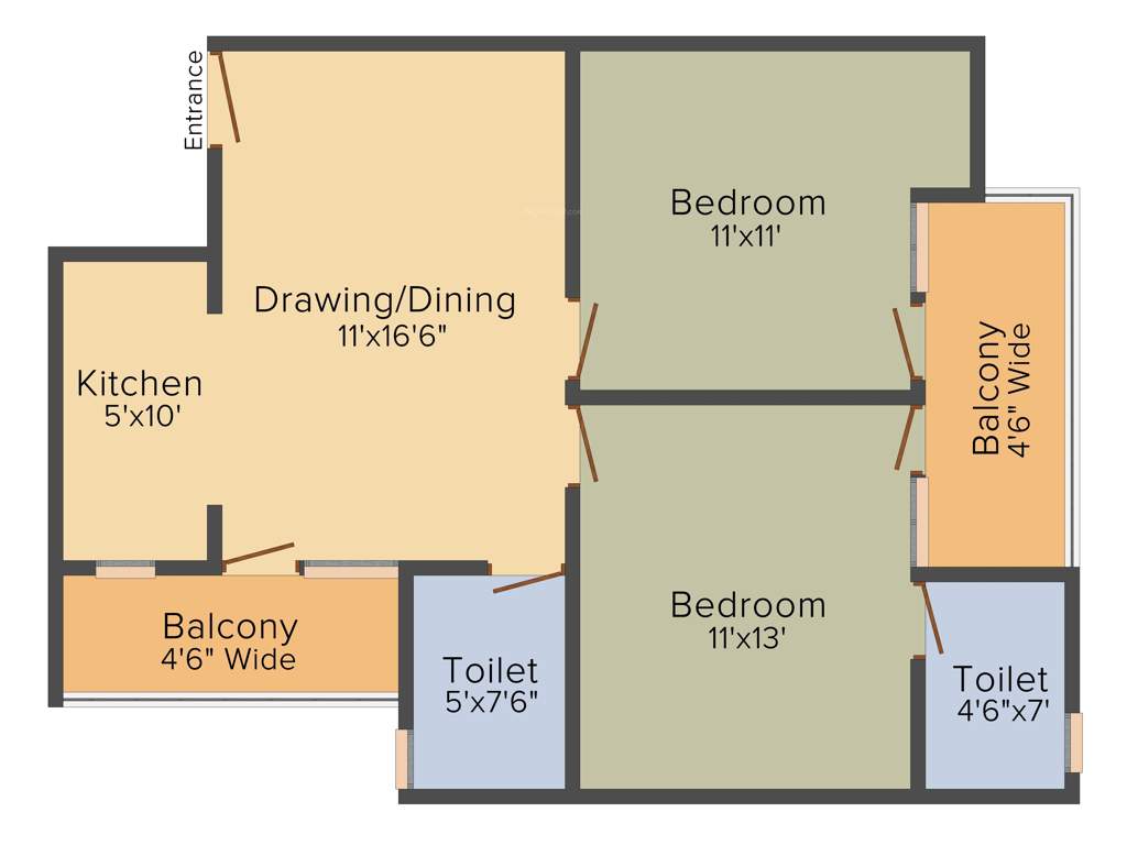 Indian Welfare Society (2BHK+2T (950 sq ft) 950 sq ft)