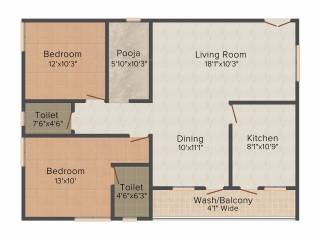 Lahari Greens (2BHK+2T (1,230 sq ft)   Pooja Room 1230 sq ft) Lahari Greens (2BHK+2T (1,230 sq ft)   Pooja Room 1230 sq ft)