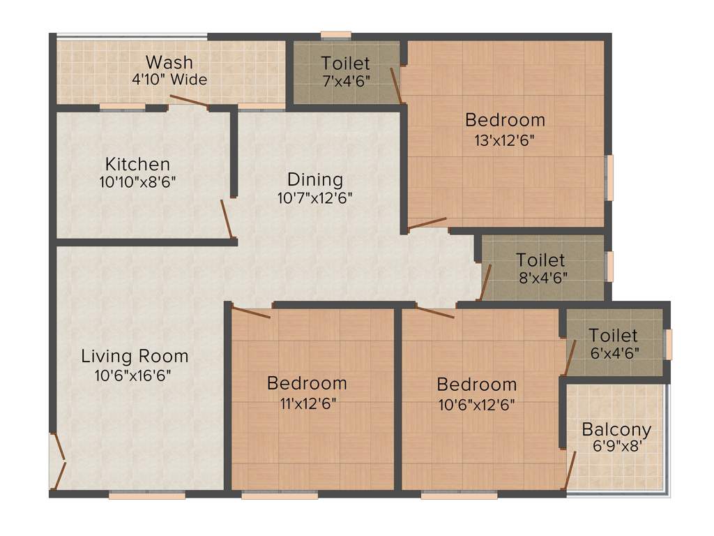 Lahari Greens (3BHK+3T (1,385 sq ft) 1385 sq ft)