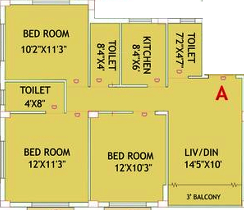 Eden Cedar (3BHK+3T (1,126 sq ft) 1126 sq ft) Eden Cedar (3BHK+3T (1,126 sq ft) 1126 sq ft)
