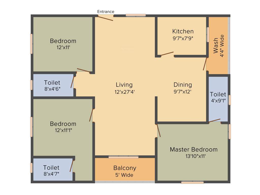 Imperial Oasis Greens (3BHK+3T (1,640 sq ft) 1640 sq ft)