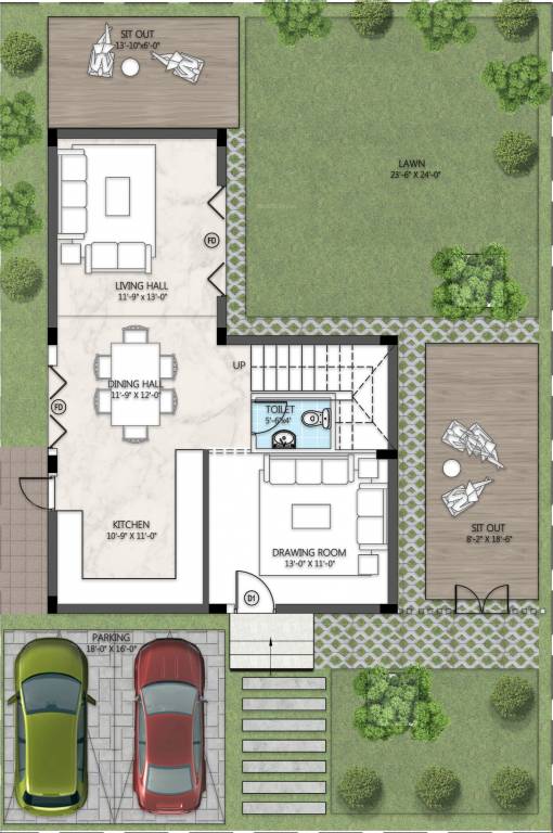  garden villas Floor Plan Ground Floor Plan
