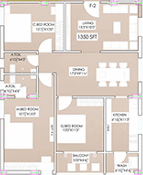 Archies Pride (3BHK+2T (1,350 sq ft) 1350 sq ft) Archies Pride (3BHK+2T (1,350 sq ft) 1350 sq ft)