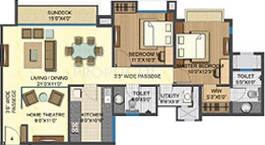 Lodha Golflinks (2BHK+2T (1,341 sq ft) 1341 sq ft)