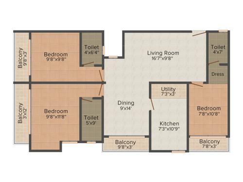 Kalpaka Elanza (3BHK+3T (1,380 sq ft) 1380 sq ft) Kalpaka Elanza (3BHK+3T (1,380 sq ft) 1380 sq ft)