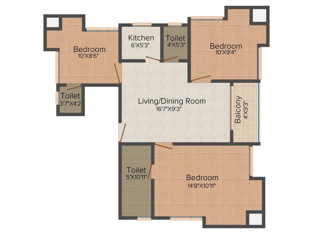 Cosmic Venus (3BHK+3T (1,364 sq ft) 1364 sq ft)