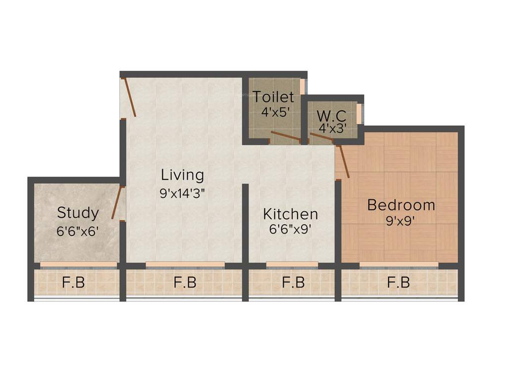 Villa Rose Villa (1BHK+1T (685 sq ft) + Study Room 685 sq ft)