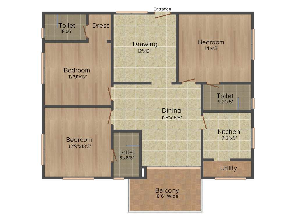 Aditya Capitol Heights (3BHK+3T (1,860 sq ft) 1860 sq ft)