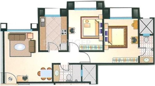 Neelam Realtors Sumangal Floor Plan (2BHK+2T)