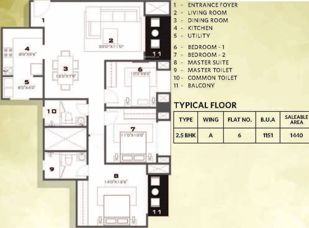 Hiranandani Glen Gate (2BHK+2T (1,440 sq ft) + Study Room 1440 sq ft) Hiranandani Glen Gate (2BHK+2T (1,440 sq ft) + Study Room 1440 sq ft)