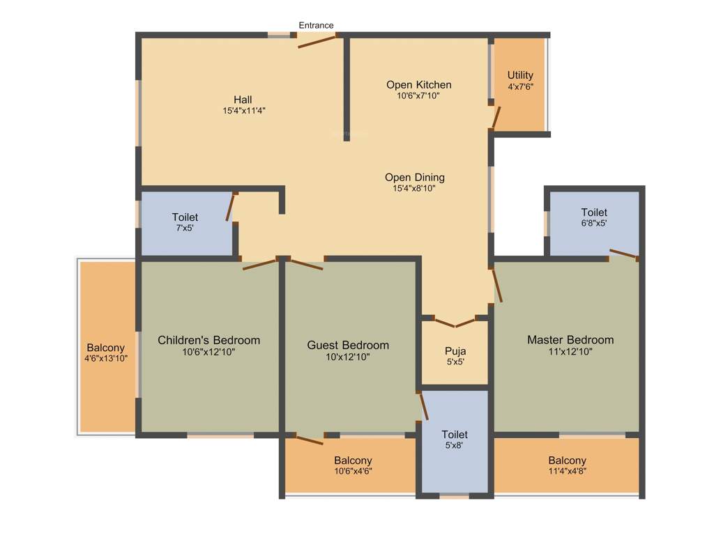 SMR SMR Astra (3BHK+3T (1,570 sq ft) + Pooja Room 1570 sq ft)