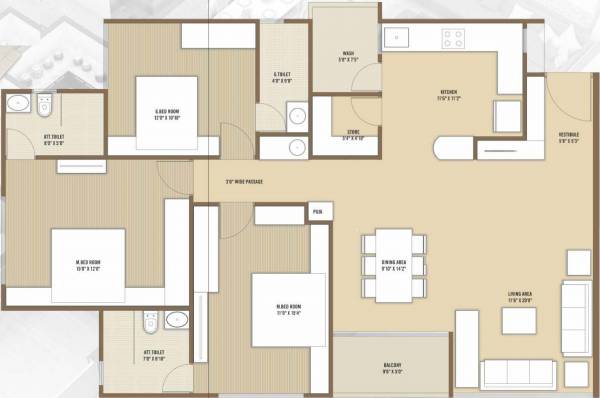 SR Shivalay Heights (3BHK+3T (2,250 sq ft) 2250 sq ft)