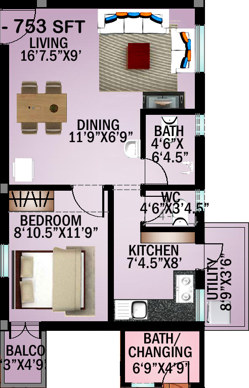GMB Honey Dew (1BHK+2T (753 sq ft) 753 sq ft) GMB Honey Dew (1BHK+2T (753 sq ft) 753 sq ft)