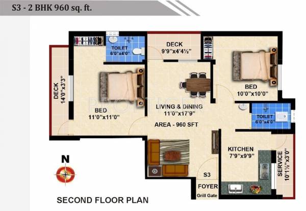 StepsStone Hrishs (2BHK+2T (960 sq ft) 960 sq ft)