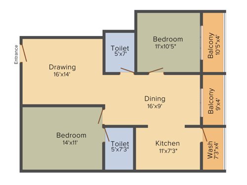 LVS Gardenia Phase 2 (2BHK+2T (1,150 sq ft) 1150 sq ft)