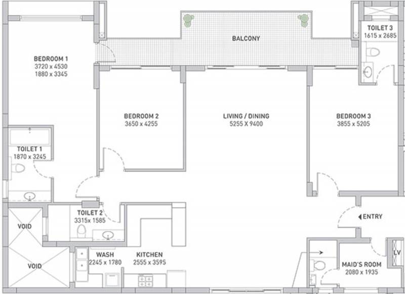 TATA Housing Development Cliffside (3BHK+3T (1,877 sq ft) + Servant Room 1877 sq ft)