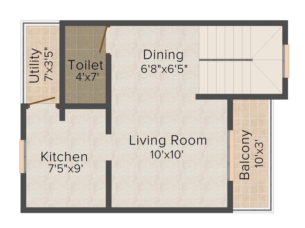 The Nest Njoy (3BHK+3T (1,170 sq ft) + Servant Room 1170 sq ft)