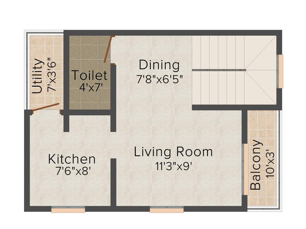 The Nest Njoy (3BHK+3T (1,205 sq ft) + Servant Room 1205 sq ft)