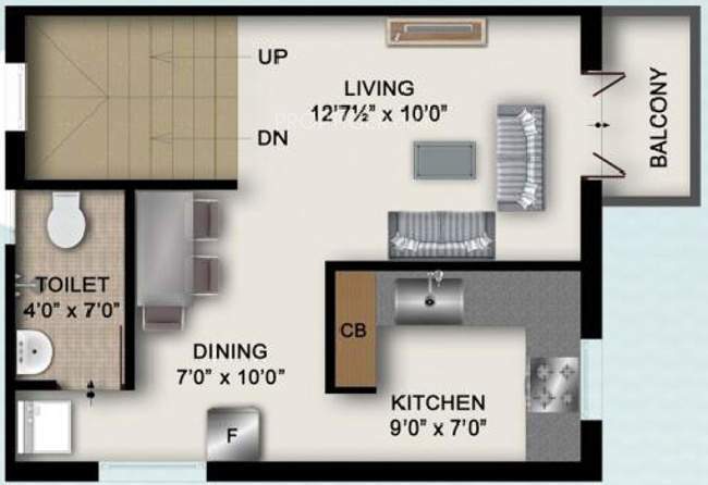 The Nest Njoy (3BHK+3T (1,185 sq ft) 1185 sq ft)