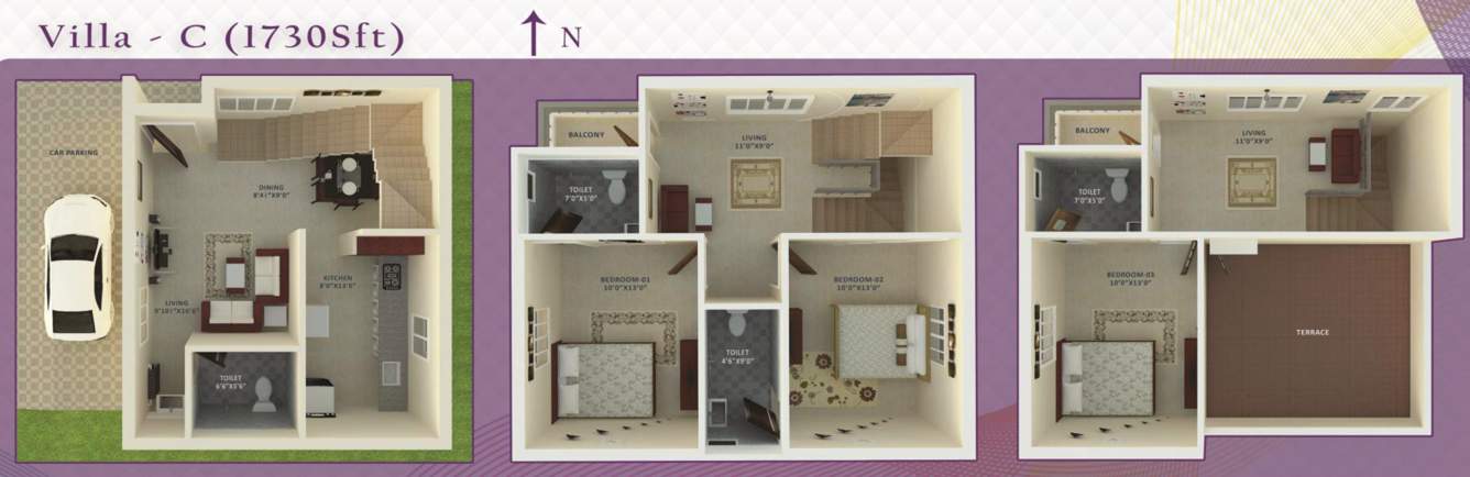 The Nest Njoy (3BHK+4T (1,730 sq ft) 1730 sq ft)