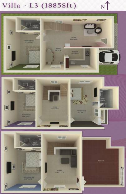 The Nest Njoy (4BHK+4T (1,885 sq ft) 1885 sq ft)