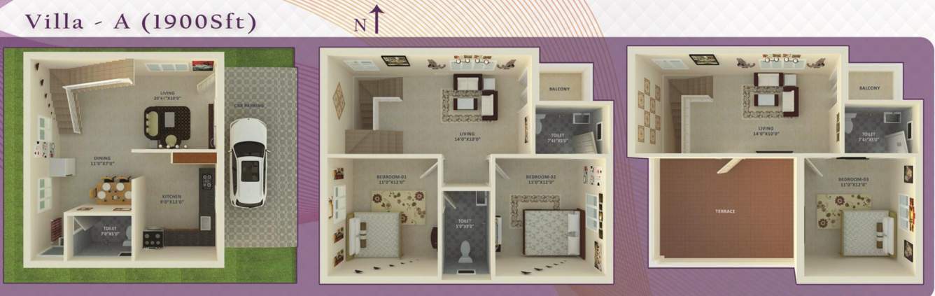 The Nest Njoy (3BHK+4T (1,900 sq ft) 1900 sq ft)