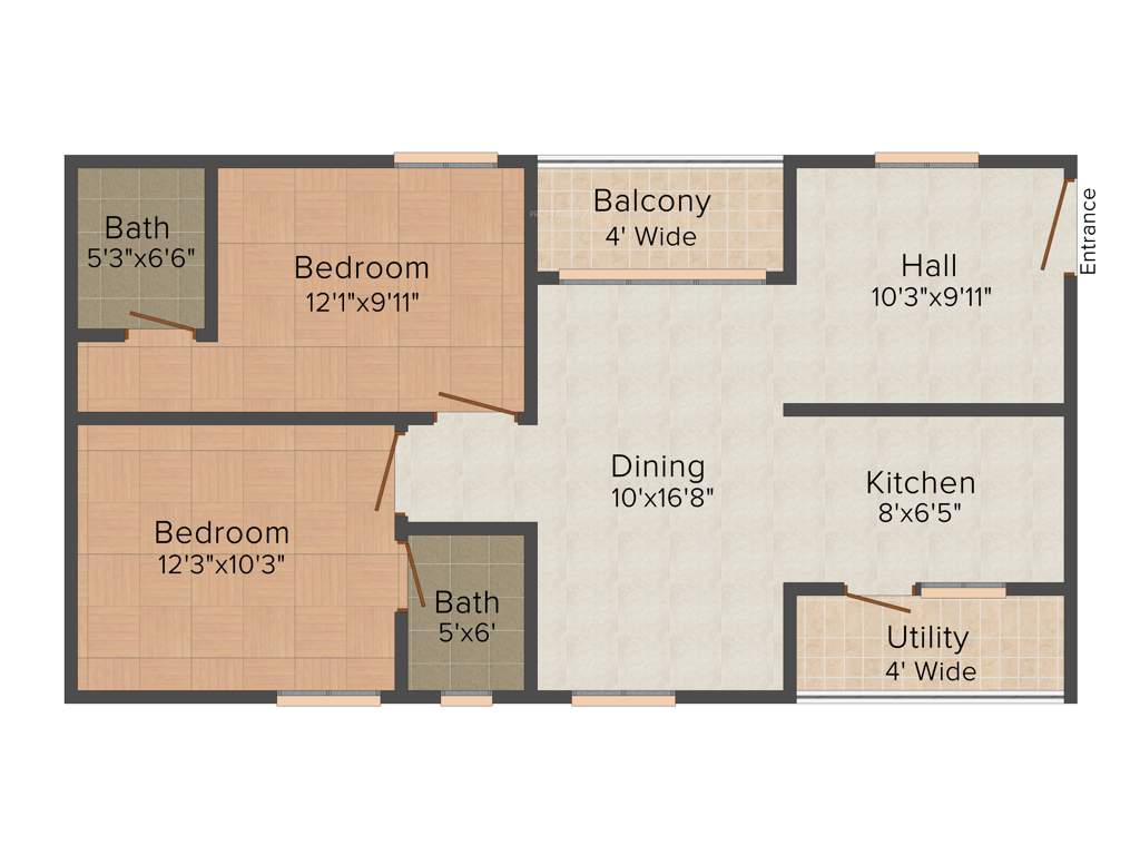 Abode Green Ridge (2BHK+2T (999 sq ft) 999 sq ft)