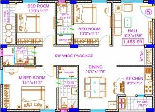 Abode Green Ridge (3BHK+3T (1,455 sq ft) + Pooja Room 1455 sq ft) Abode Green Ridge (3BHK+3T (1,455 sq ft) + Pooja Room 1455 sq ft)