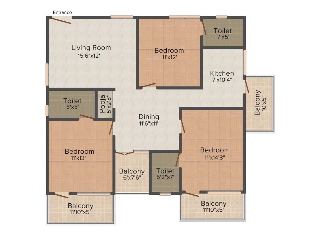 Sraddha Lakefront (3BHK+3T (1,565 sq ft) + Pooja Room 1565 sq ft)