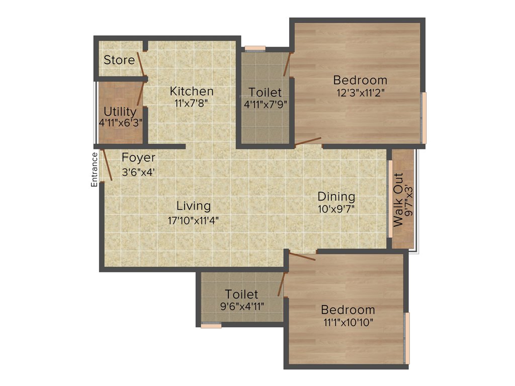 Vibrant Advaitha (2BHK+2T (1,200 sq ft) 1200 sq ft)