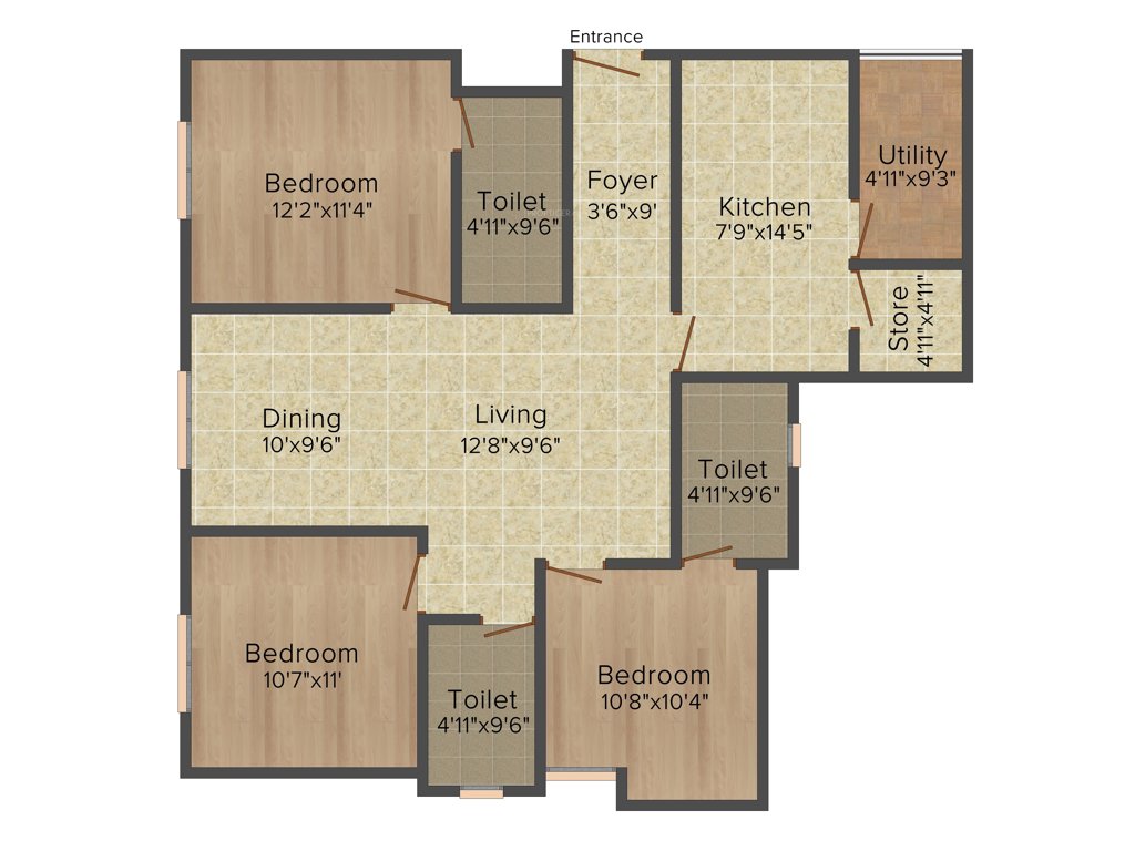 Vibrant Advaitha (3BHK+3T (1,320 sq ft) 1320 sq ft)