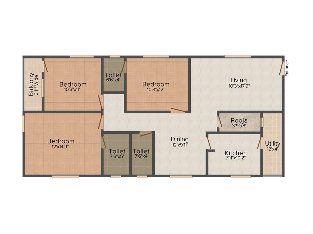 Bhoomatha Sai Durga Enclave (3BHK+3T (1,560 sq ft) + Pooja Room 1560 sq ft)