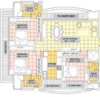 Supreme Universal Park Vista Floor Plan (3BHK+3T)