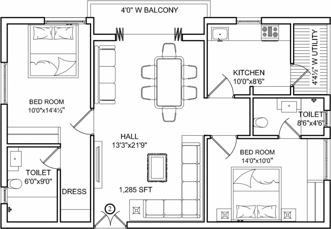 SV Brindavanam (2BHK+2T (1,285 sq ft) 1285 sq ft) SV Brindavanam (2BHK+2T (1,285 sq ft) 1285 sq ft)