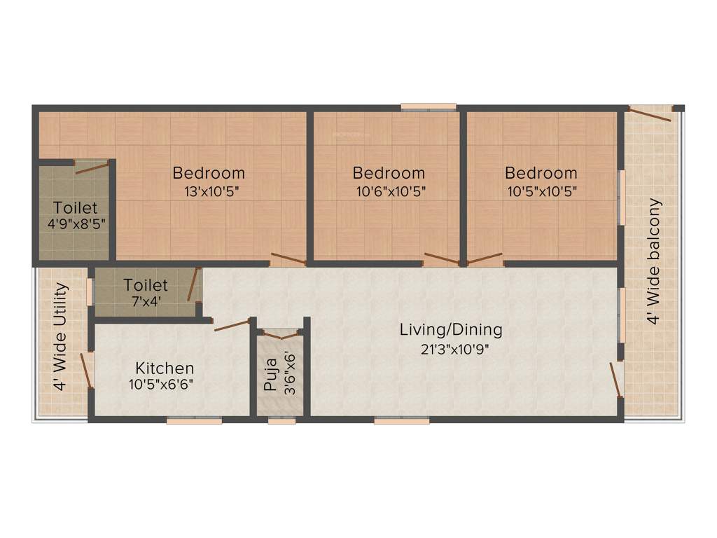 Bhoomatha Thanus Castle (3BHK+2T (1,260 sq ft) + Pooja Room 1260 sq ft)