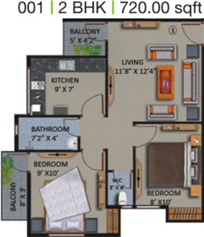 Rotson Park (2BHK+2T (720 sq ft) 720 sq ft) Rotson Park (2BHK+2T (720 sq ft) 720 sq ft)