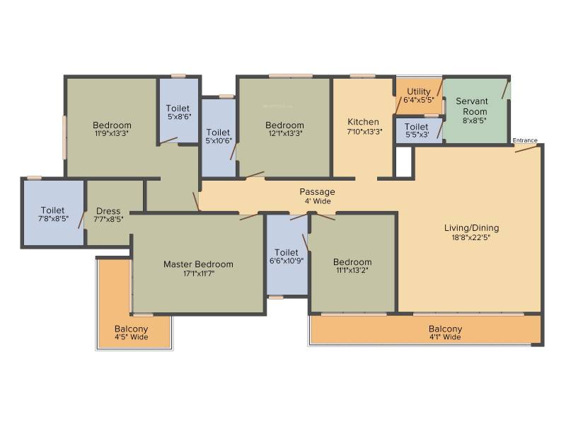 Anik One Rajarhat (4BHK+4T (3,029 sq ft) + Servant Room 3029 sq ft)
