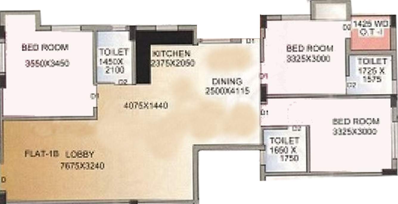 Kothari Gitanjali (3BHK+3T (1,414 sq ft) 1414 sq ft)